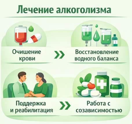 лечение алкоголизма в Белебее этапы